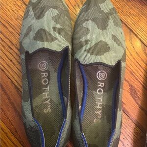 Rothy's Olive Camouflage Slip-Ons